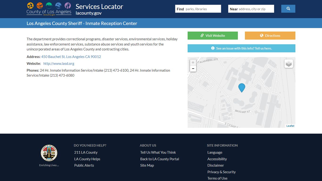 Los Angeles County Sheriff - Inmate Reception Center